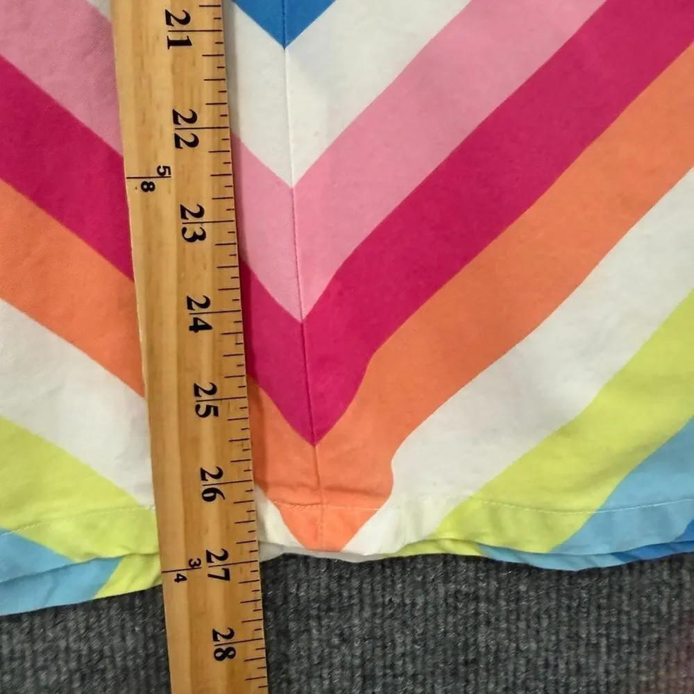 Gymboree Rainbow Cabana Dress Girls 8 Multicolor Chevron Sleeveless Cotton